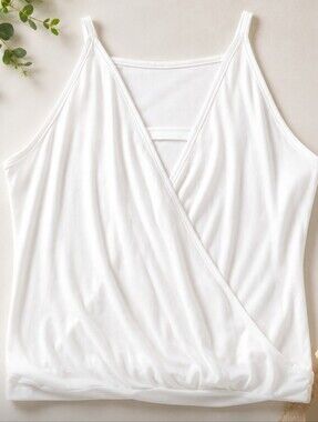 White Surplice Tank Top
